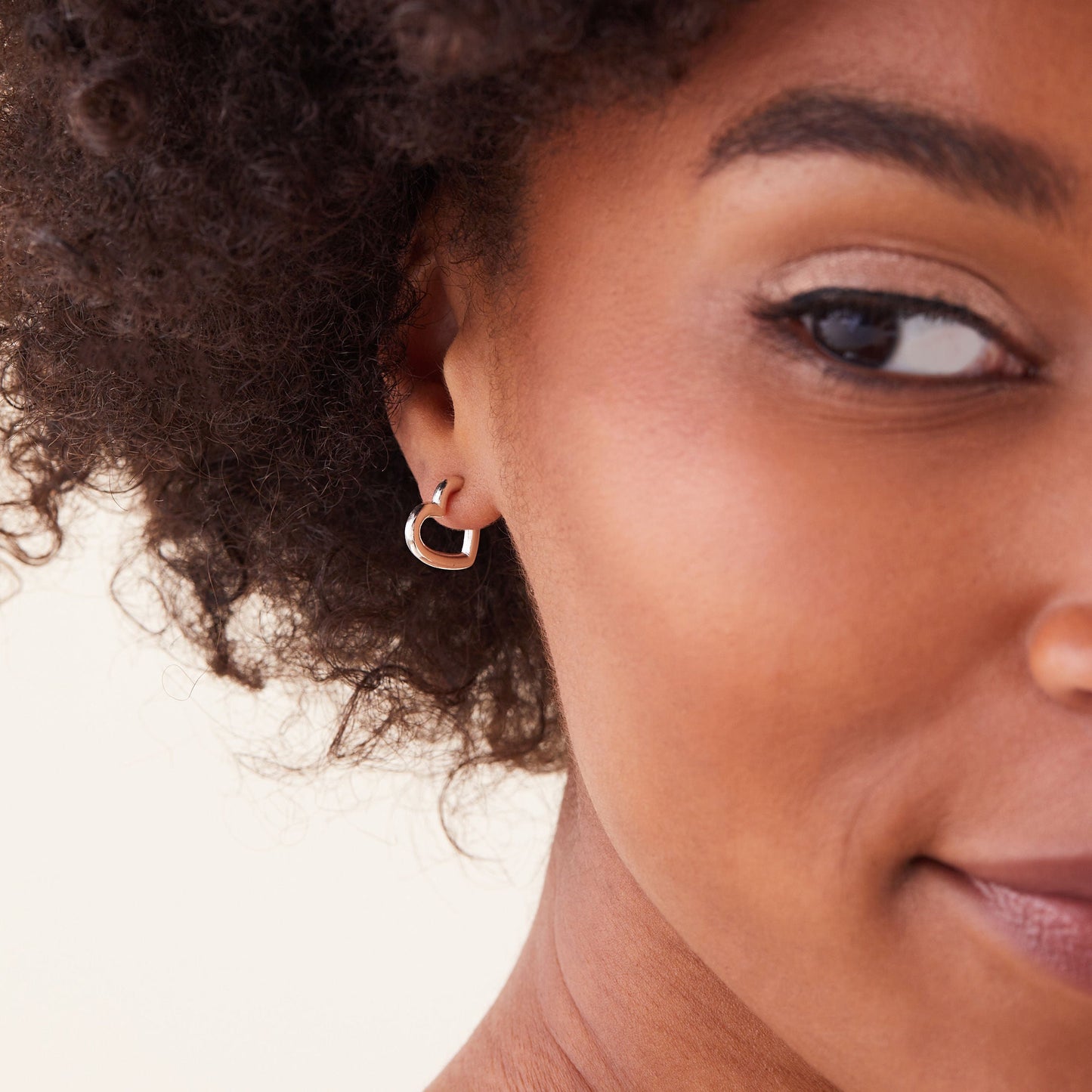 Heart Huggie Hoop Earrings