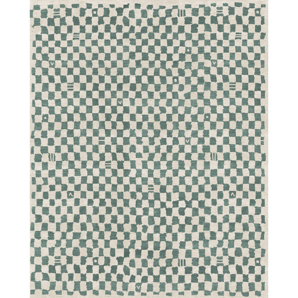 Metro Checkered Slate Green Rug