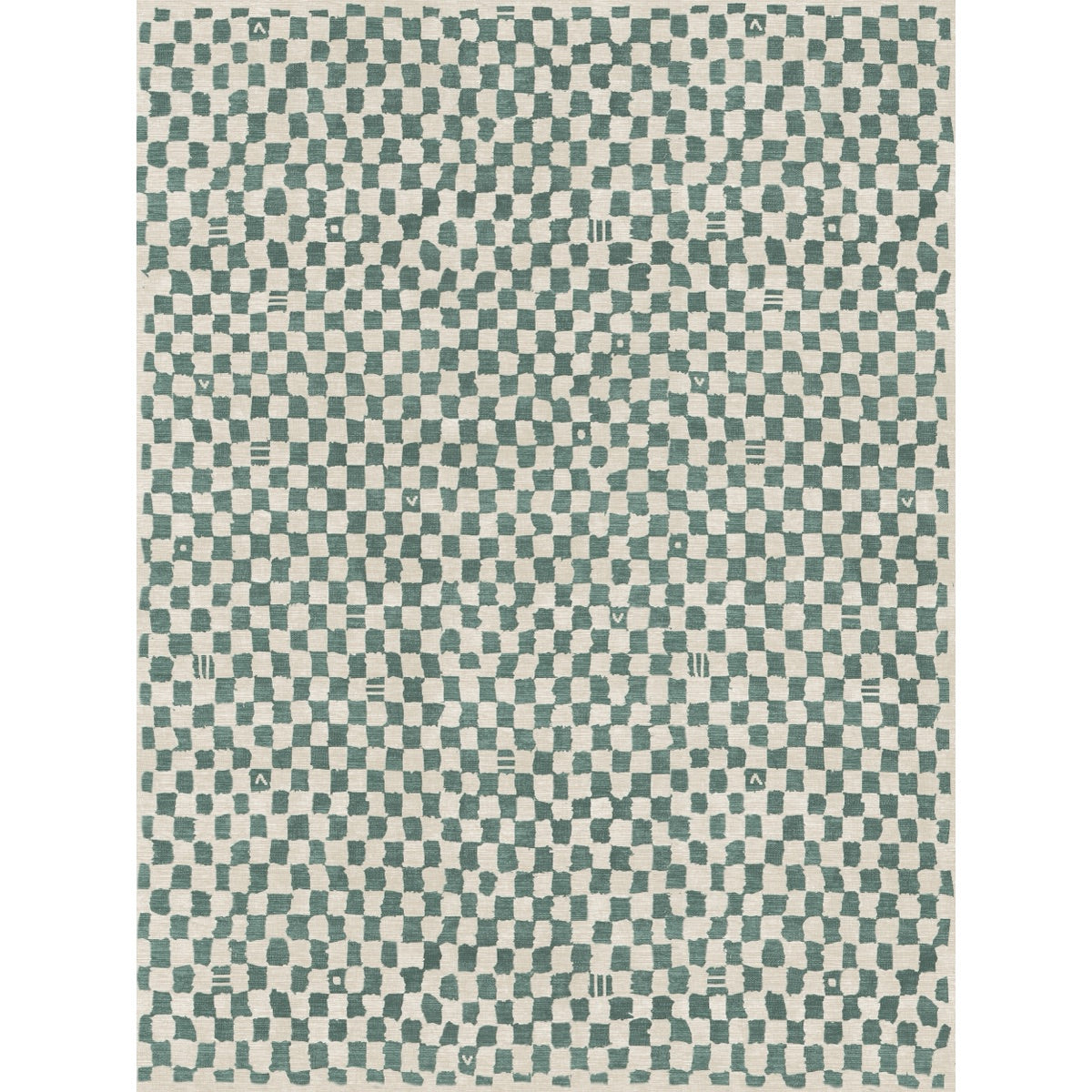 Metro Checkered Slate Green Rug